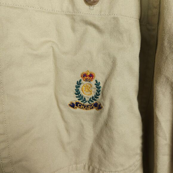 VTG Chaps Ralph Lauren Mens XXL 2XL Beige Short Sleeve Cotton Button Down Shirt - Picture 2 of 7